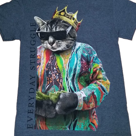 Cat tShirt Everyday Struggle Tabby UNISEX gray tabby gift Gangsta - Picture 2 of 12